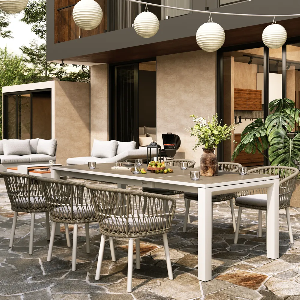 Gray Metal Extendable Outdoor Dining Table Gray Metal Extendable Outdoor Dining Table