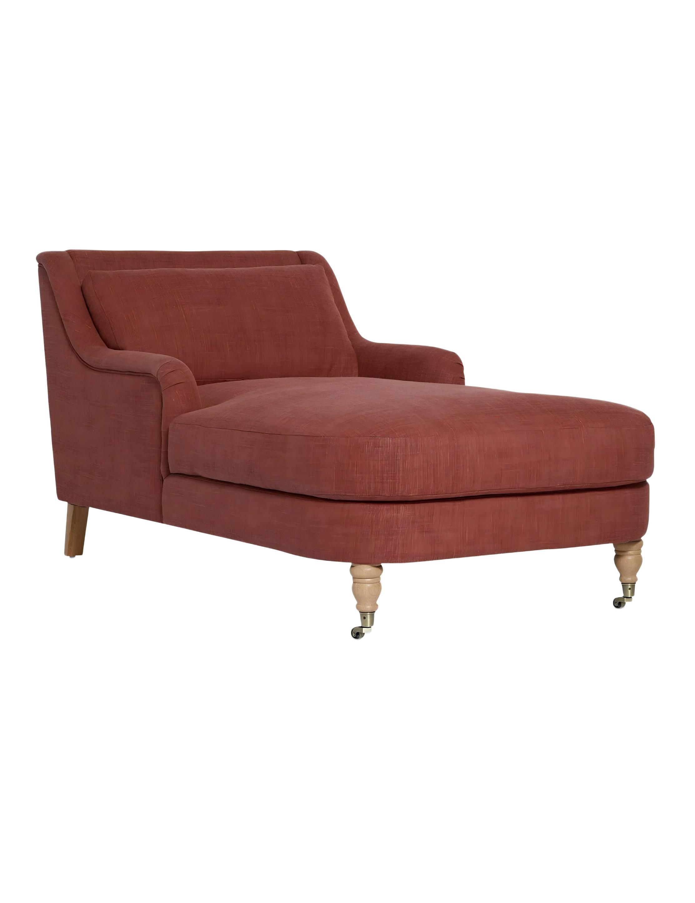 Red Linen Chaise