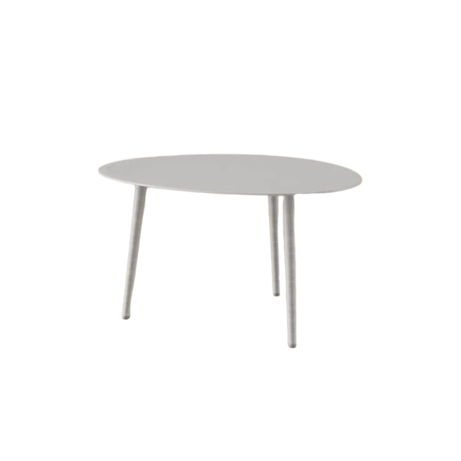 White Metal Outdoor Round Coffee Table