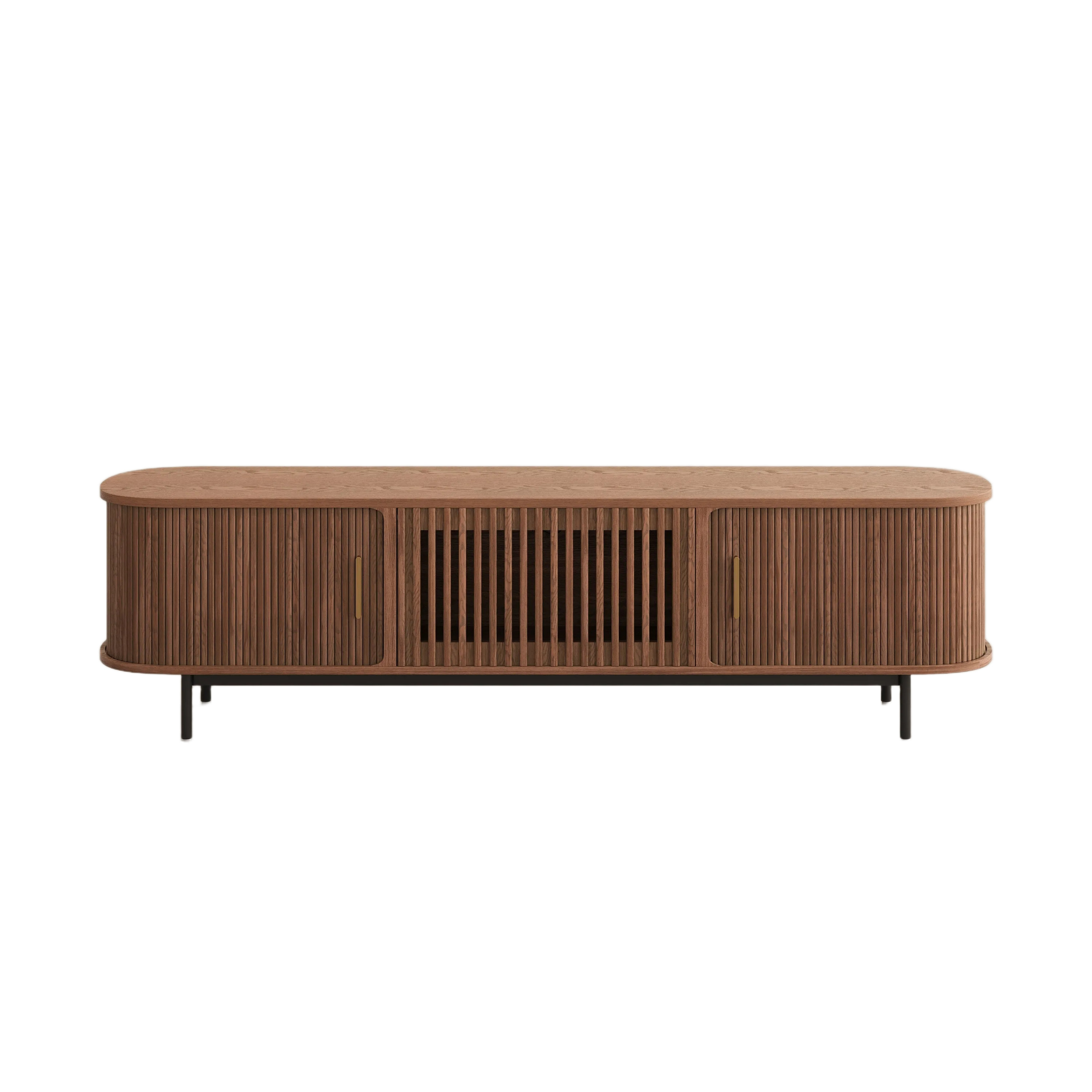 Mid-Century Modern Tambour Door TV Stand