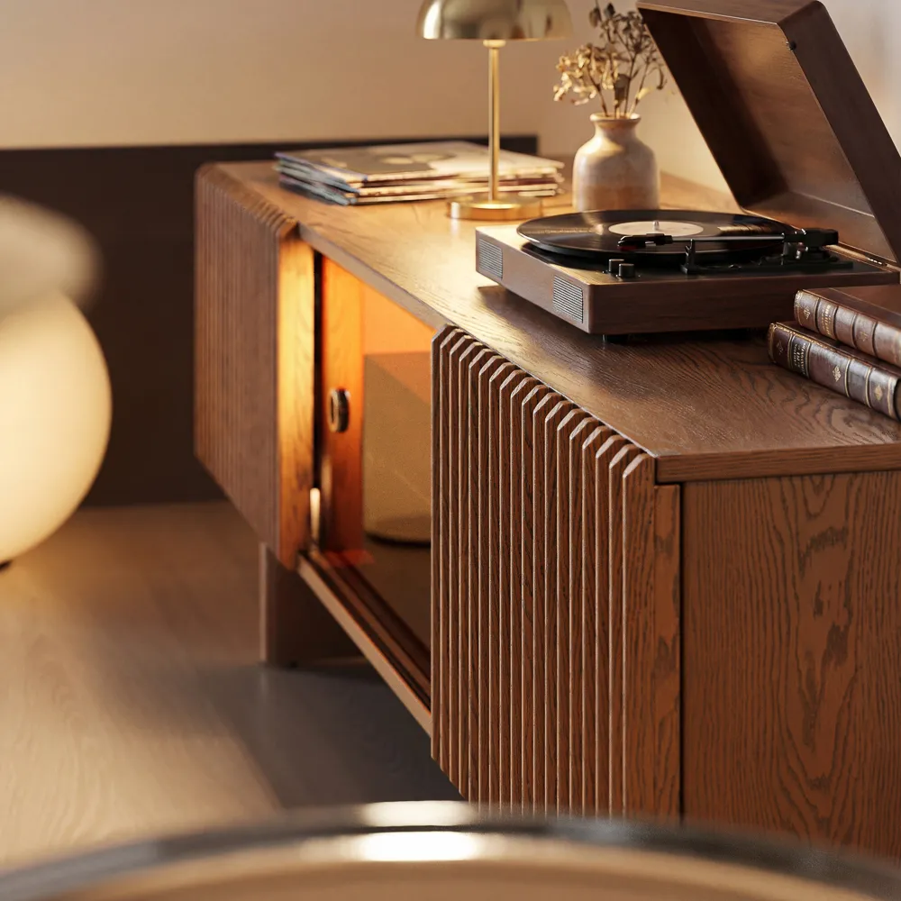 Mid-Century Modern TV Stand with storage