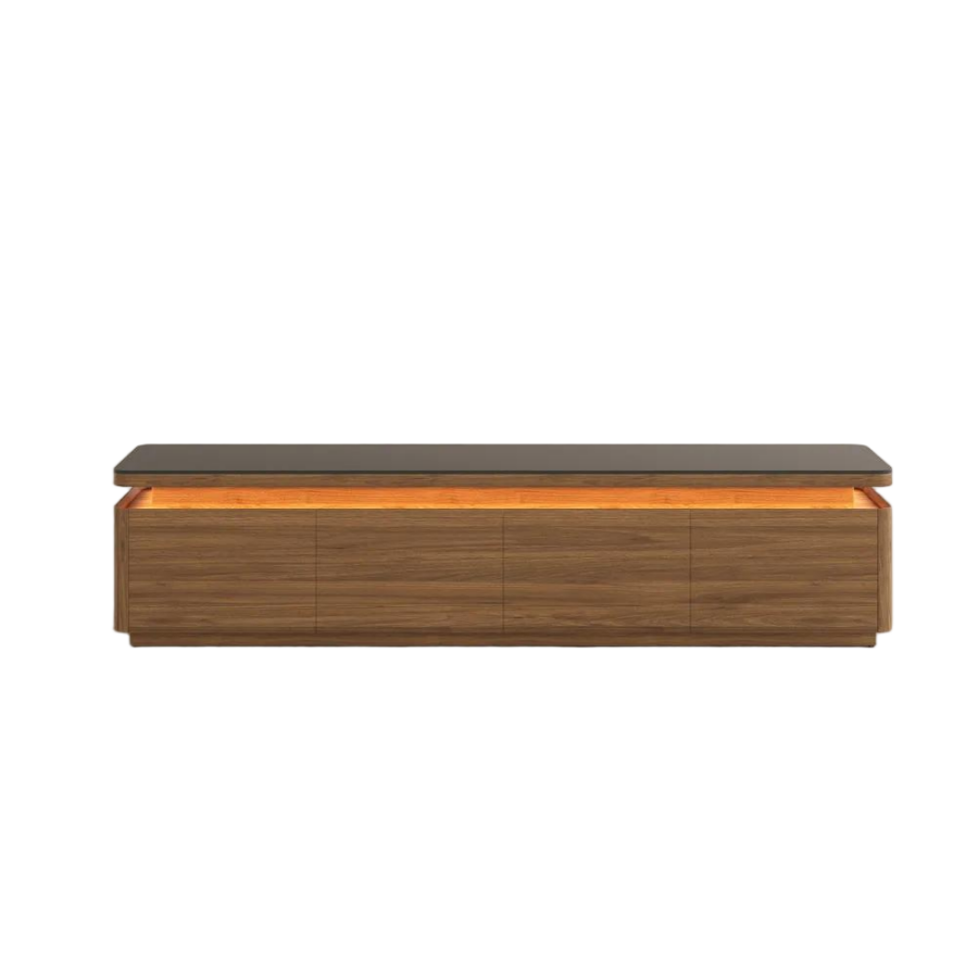 Mid-Century Modern TV Stand with Adjustable LED Lights