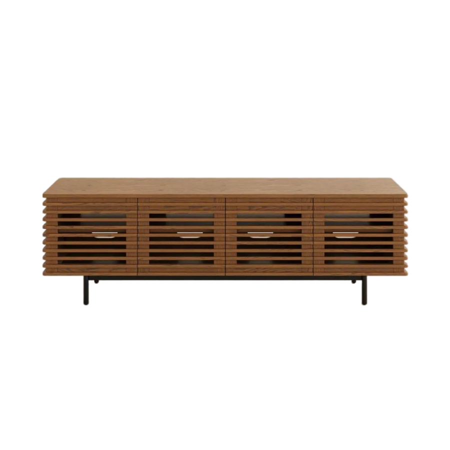  Minimalist Slatted Media Console