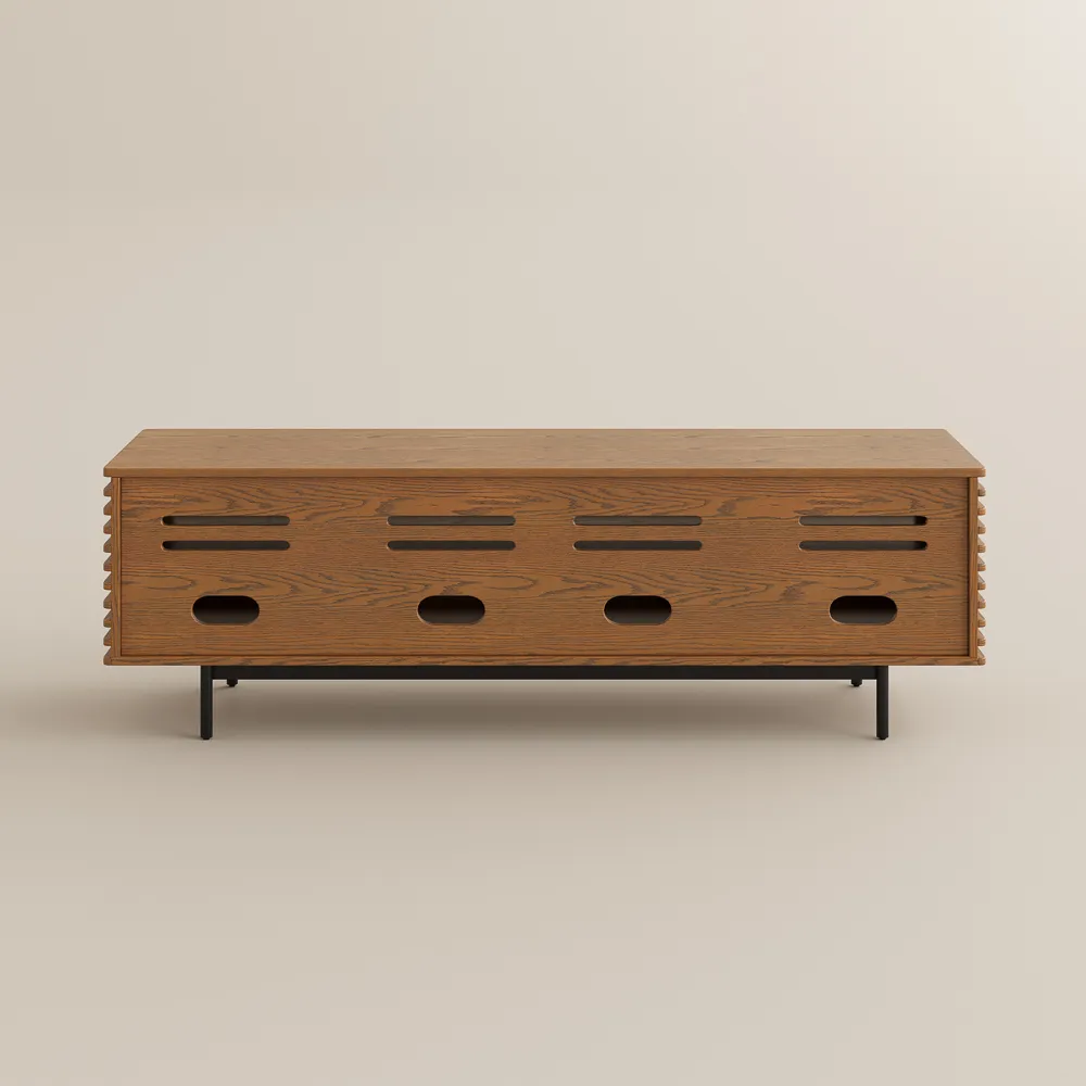Minimalist Slatted Media Console Minimalist Slatted Media Console