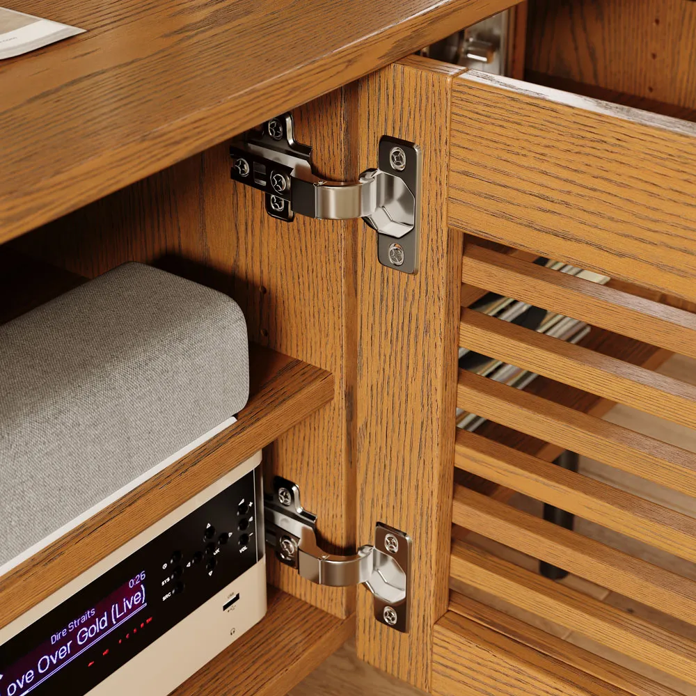 Minimalist Slatted Media Console Minimalist Slatted Media Console