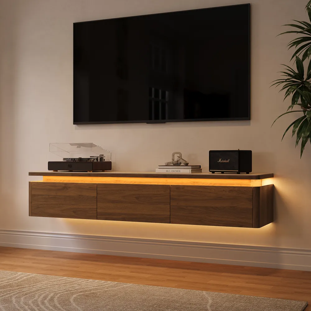 Floating TV Stand with Adjustable LED Lights Floating TV Stand with Adjustable LED Lights