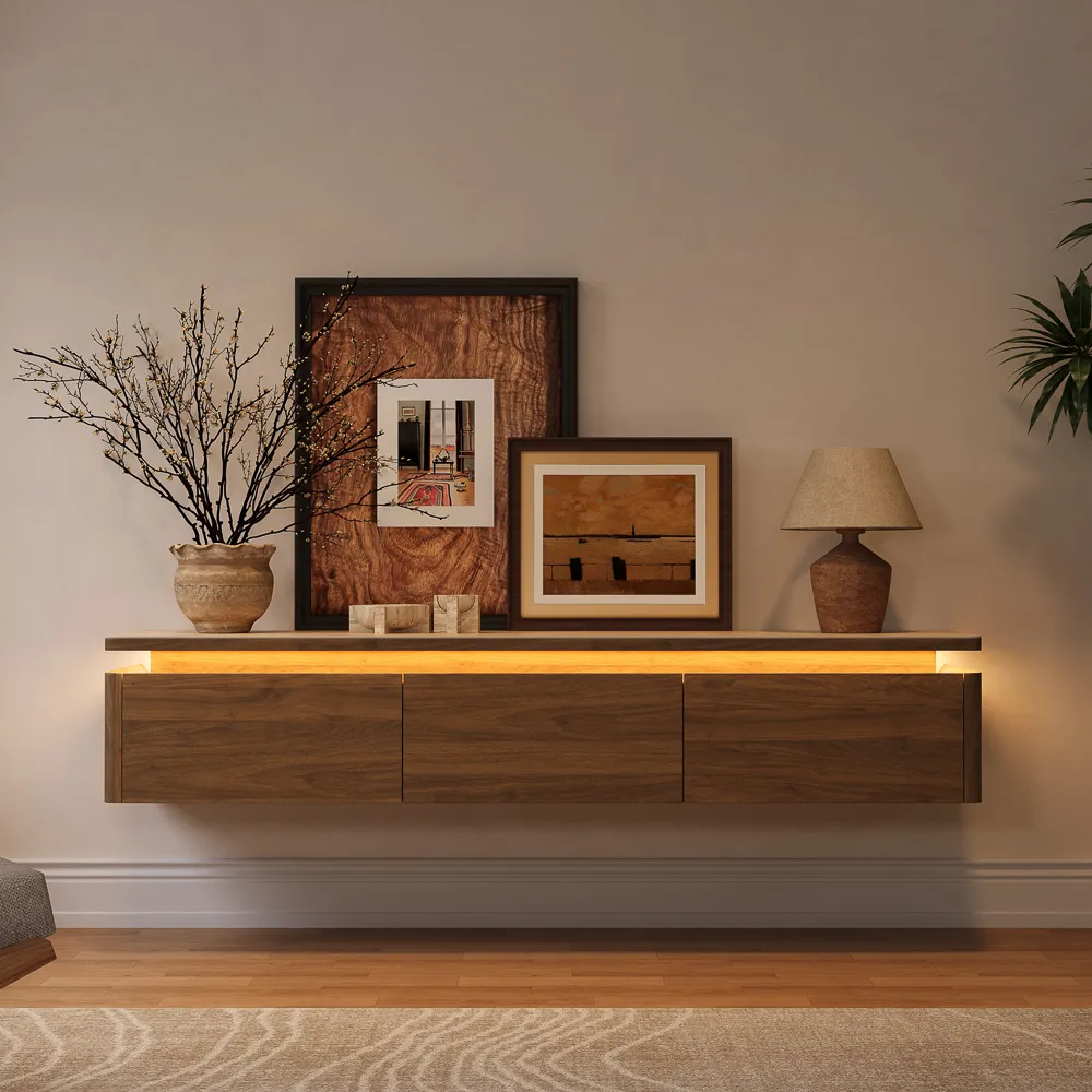 Floating TV Stand with Adjustable LED Lights Floating TV Stand with Adjustable LED Lights