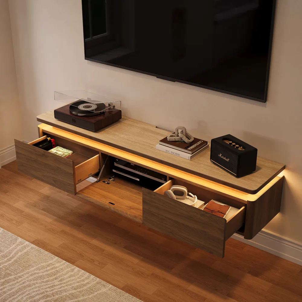 Floating TV Stand with Adjustable LED Lights Floating TV Stand with Adjustable LED Lights
