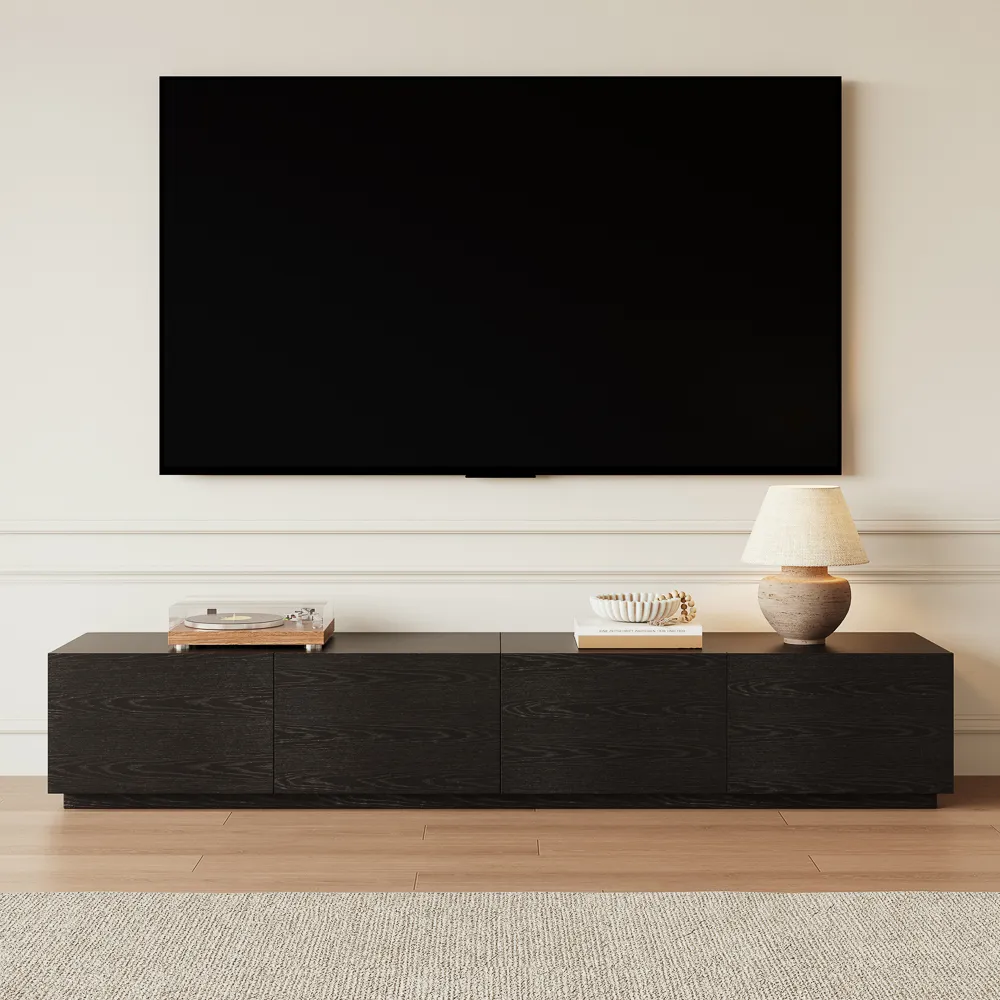 Modern Black TV Stand with Drawers Modern Black TV Stand with Drawers