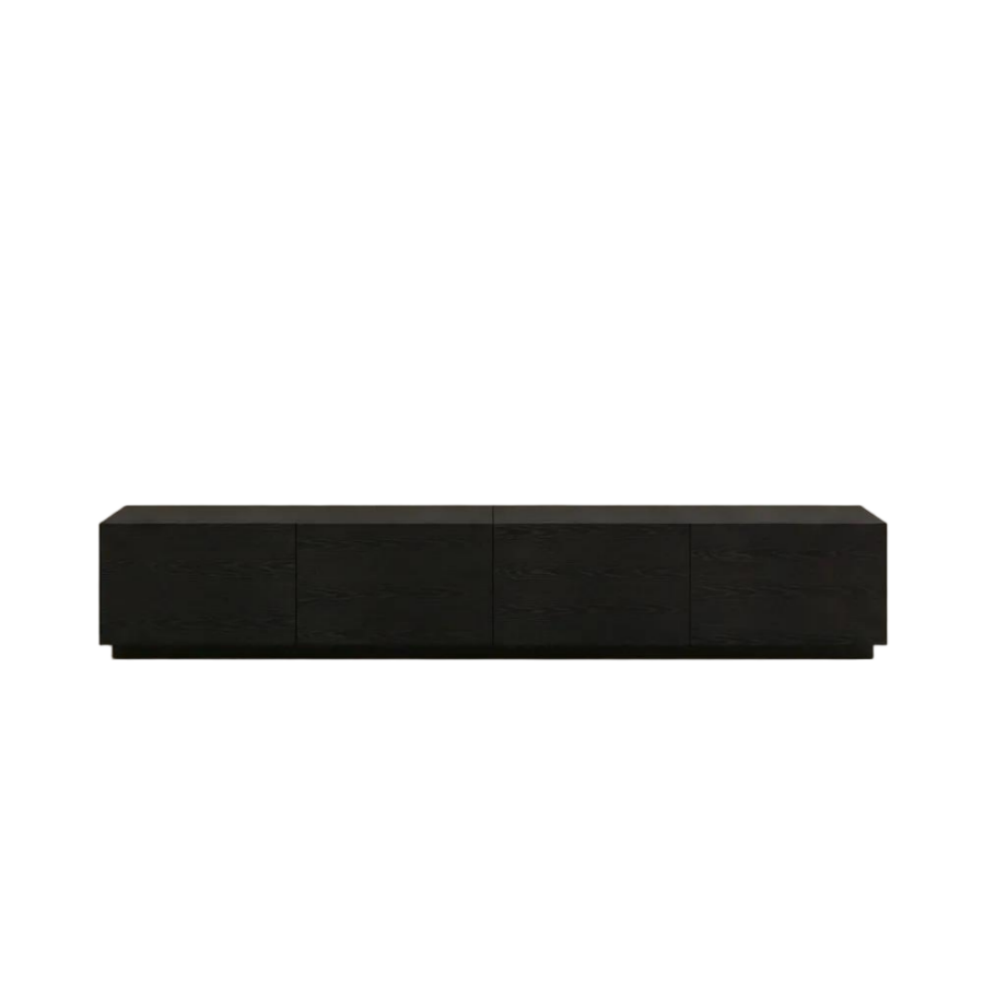 Modern Black TV Stand with Drawers