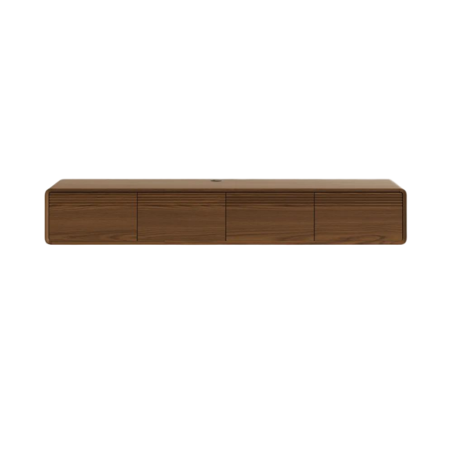 Mid-Century Floating TV Stand with Adjustable LED Lights