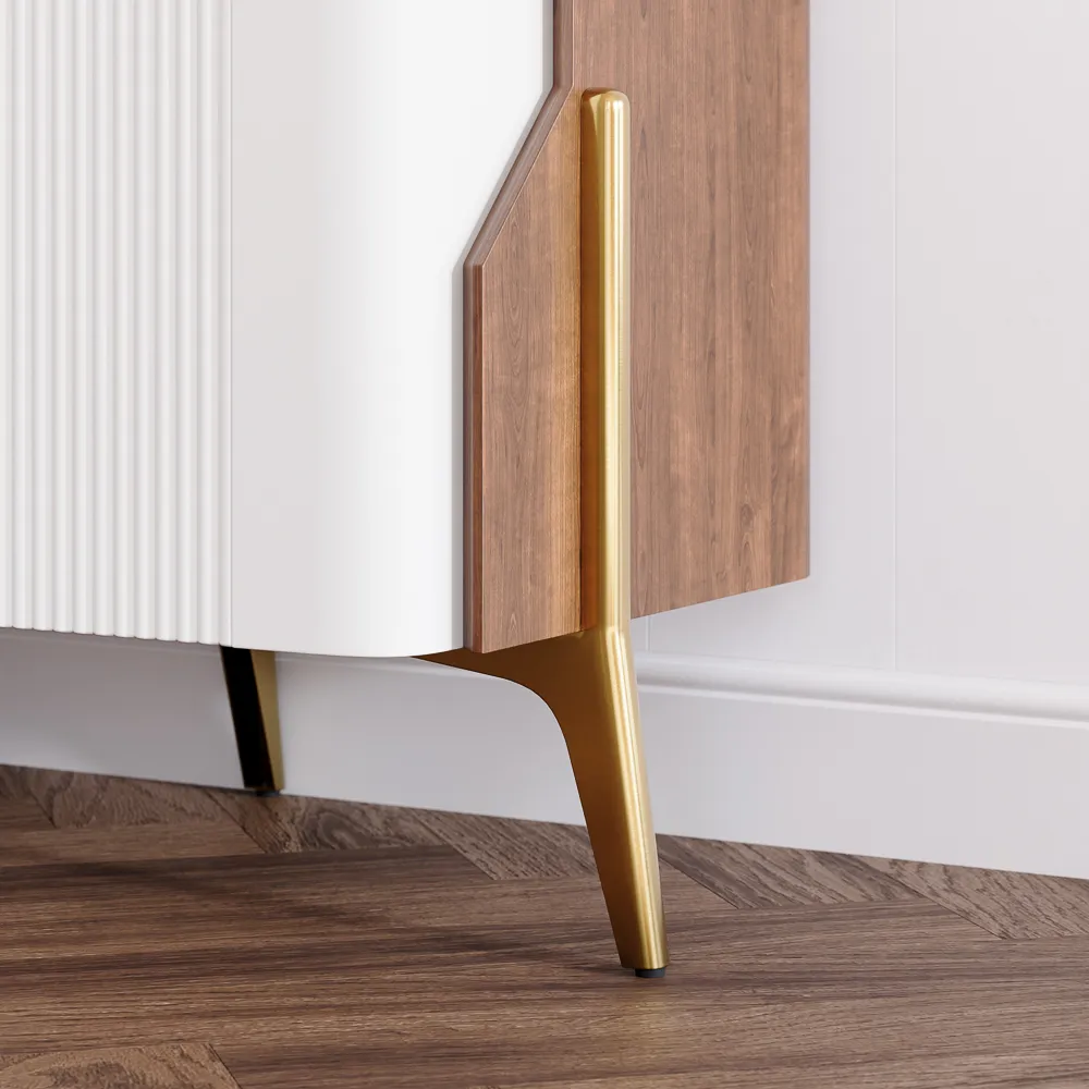 Luxury White TV Stand with Sintered Stone Top