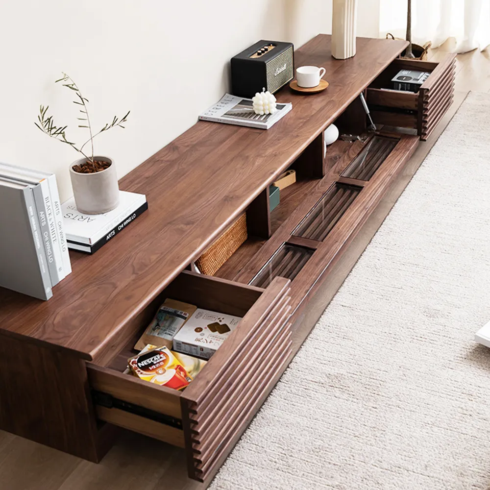 Minimalist Fluted TV Stand with Drawers Minimalist Fluted TV Stand with Drawers