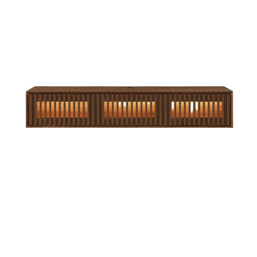 Mid-Century Floating TV Console with Adjustable LED Lights