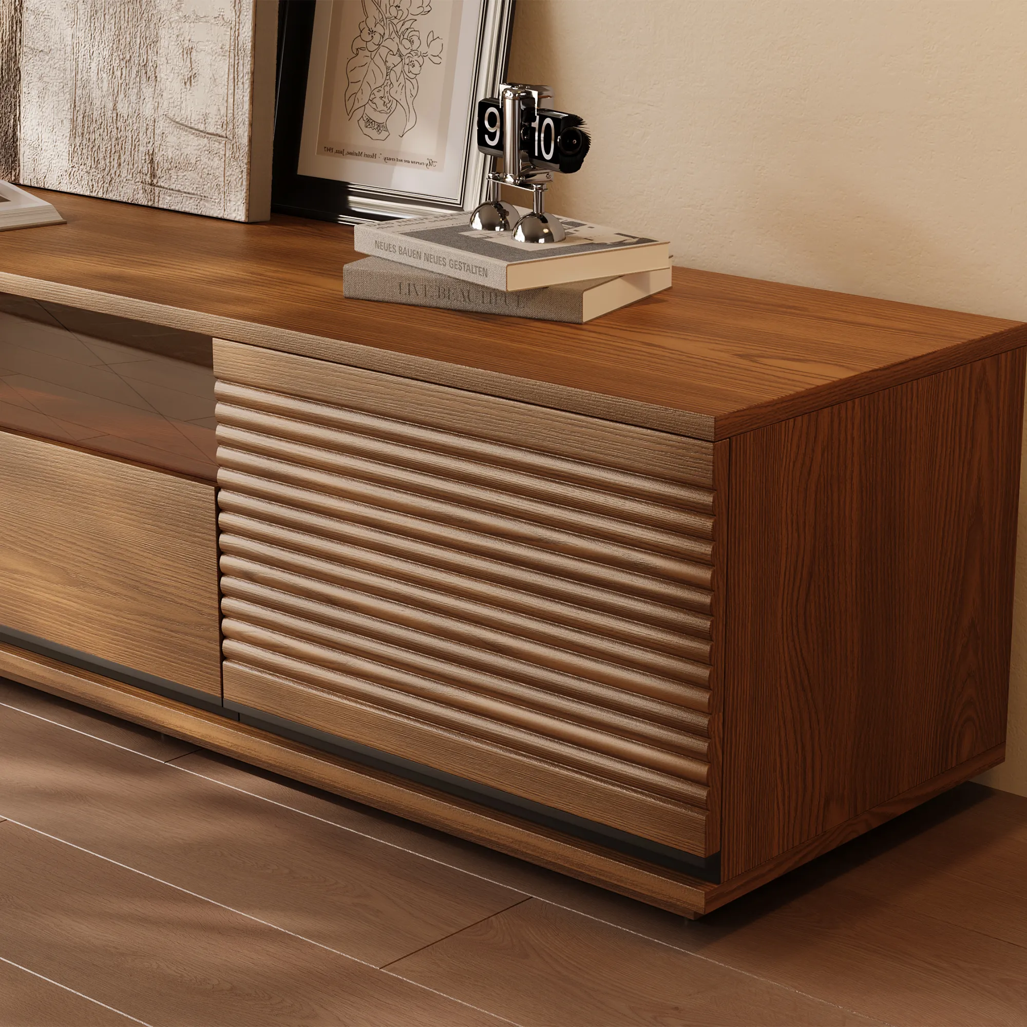 Mid-Century Modern TV Stand with Adjustable Light Mid-Century Modern TV Stand with Adjustable Light