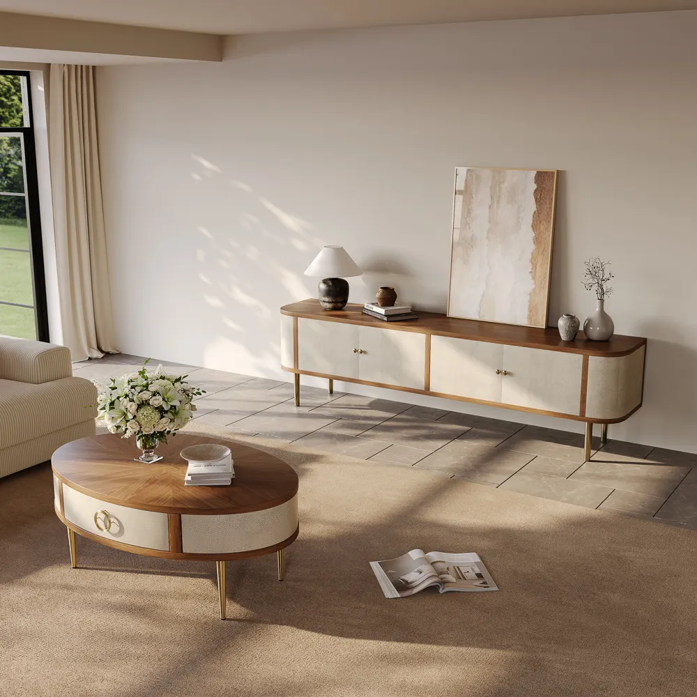 Luxury TV Stand with Gold Legs