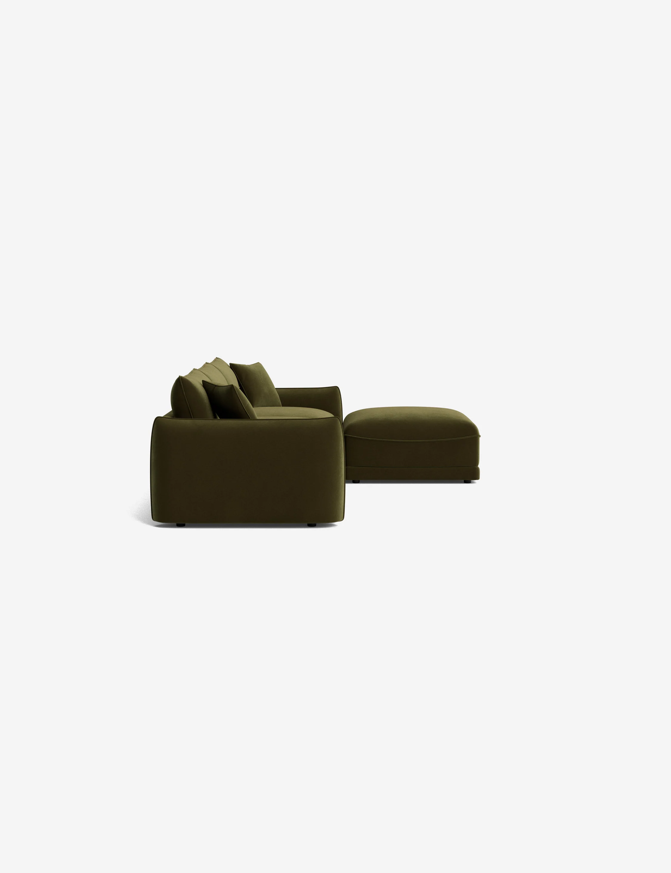 Green Modular Sectional Sofa With Ottoman