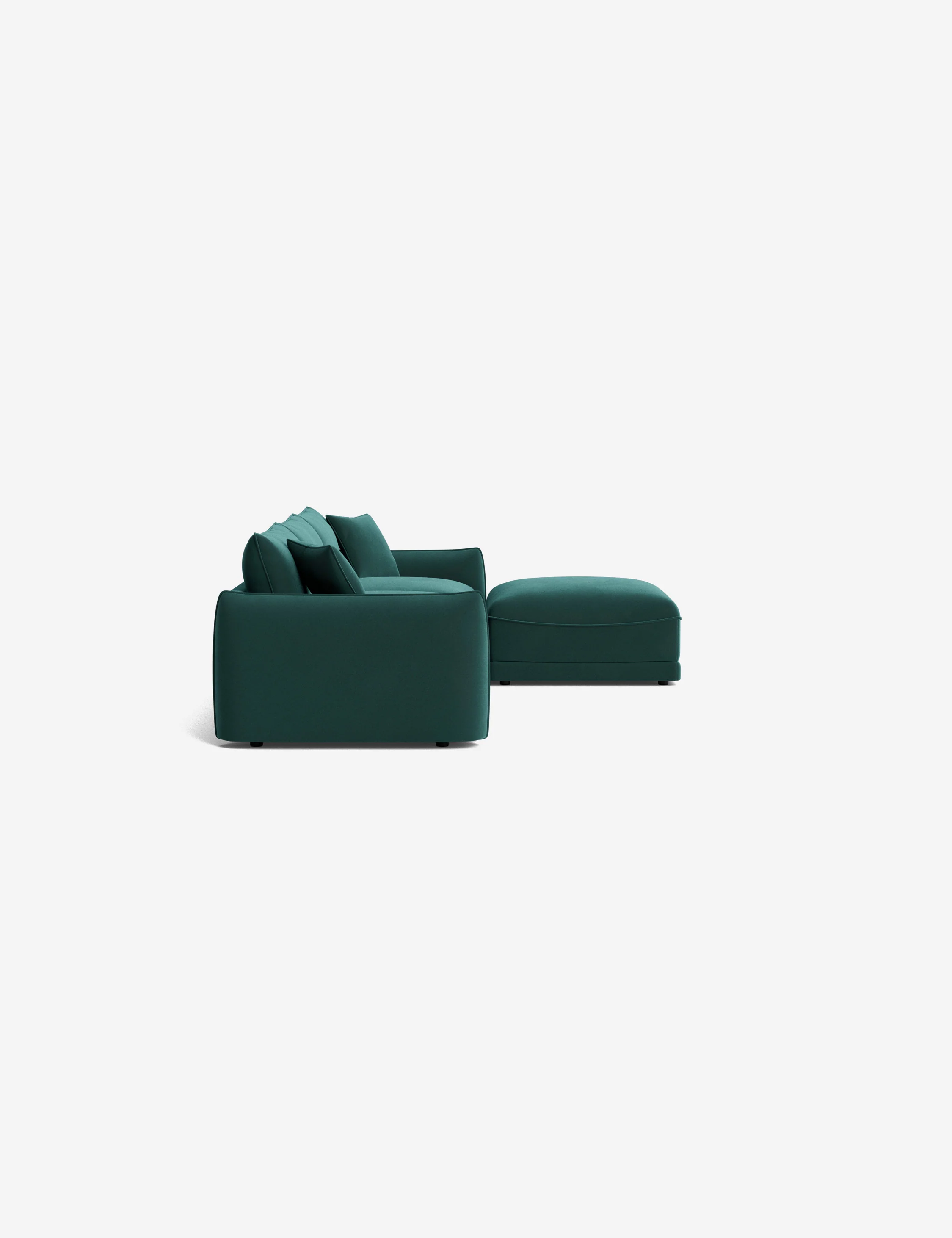 Green Modular Sectional Sofa With Ottoman
