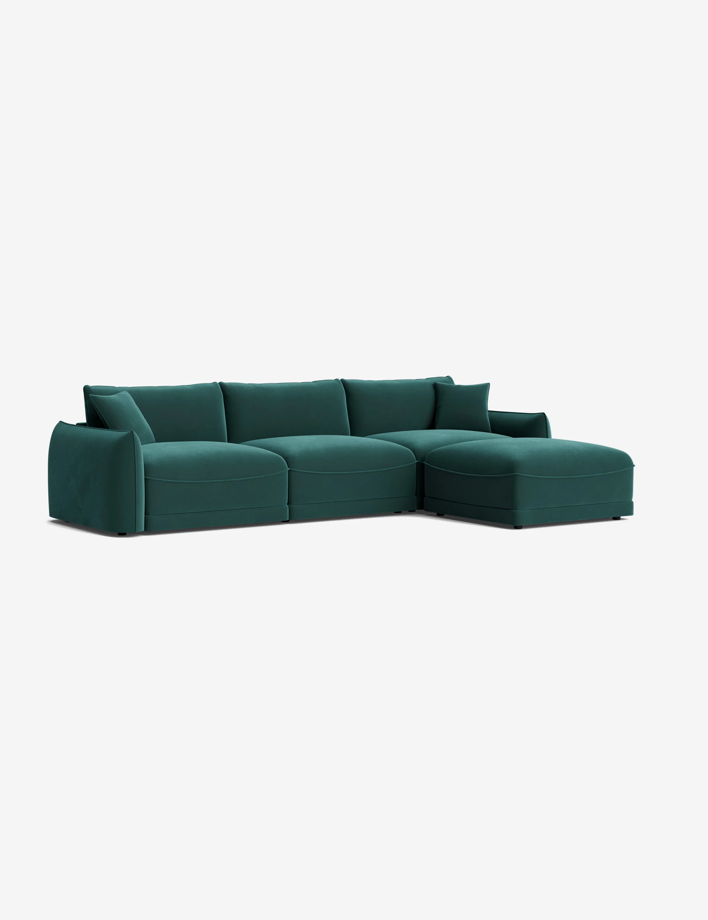 Green Modular Sectional Sofa With Ottoman