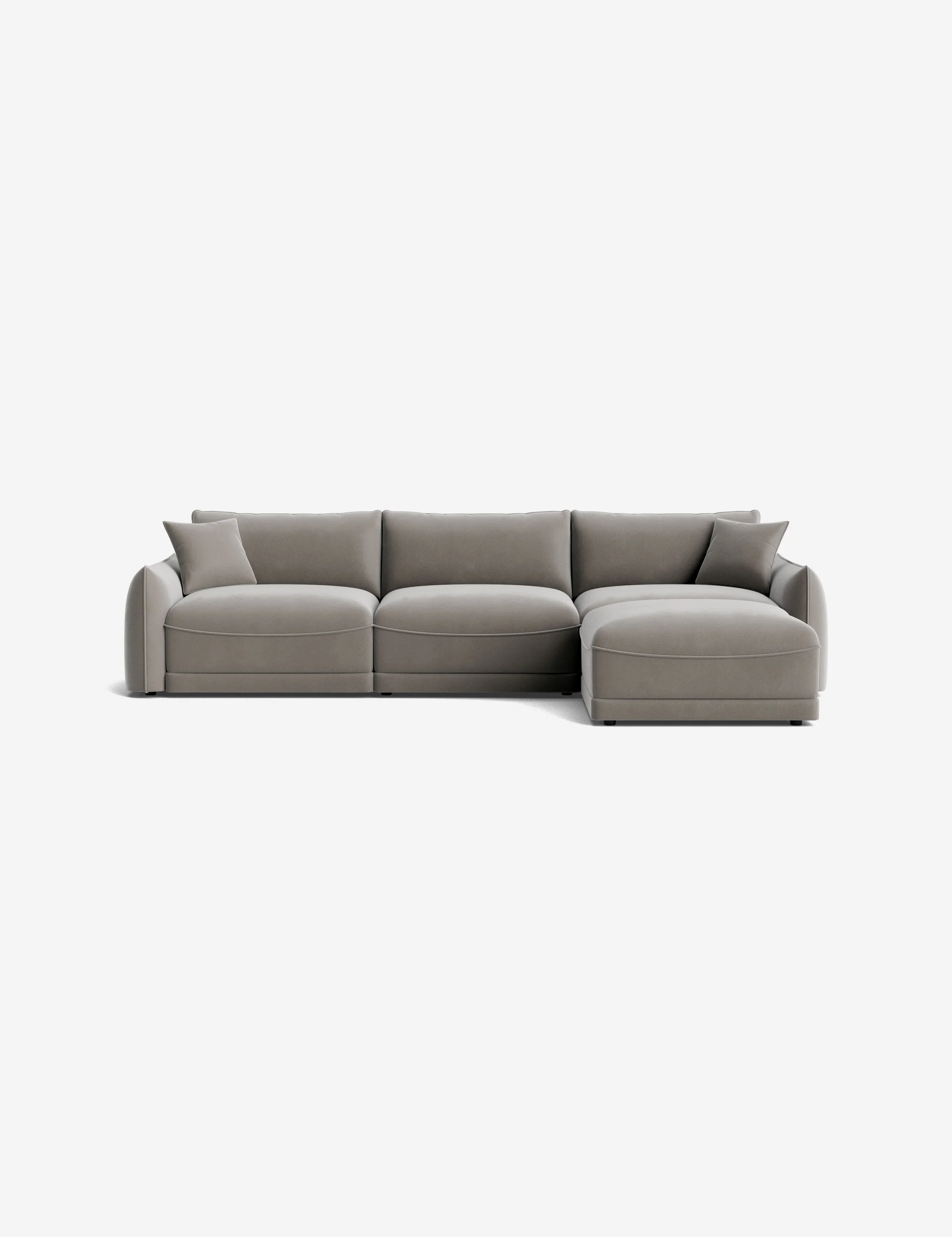 Green Modular Sectional Sofa With Ottoman