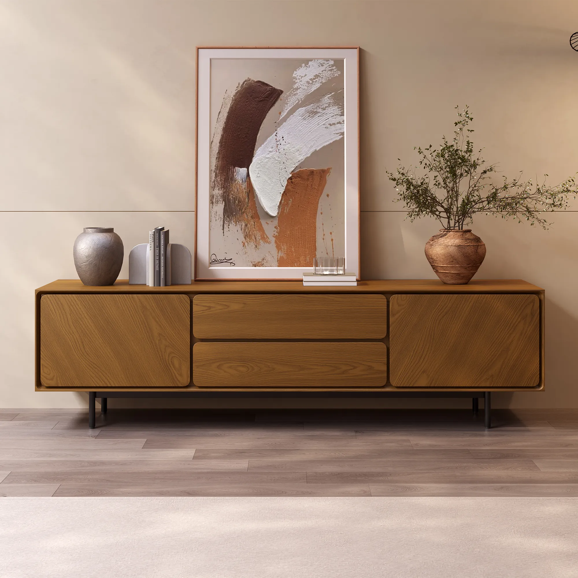 Mid-Century Walnut Color TV Stand