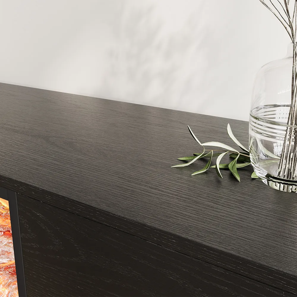 Modern Electric Fireplace TV Stand with LED Flame Effects