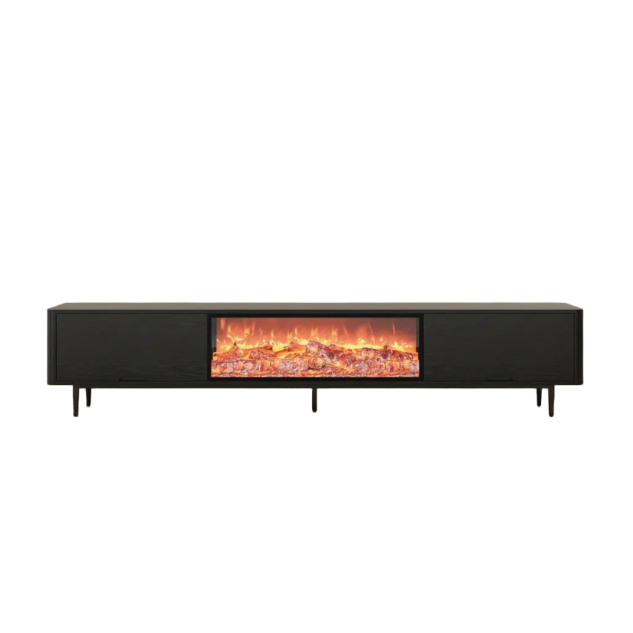 Modern Electric Fireplace TV Stand with LED Flame Effects
