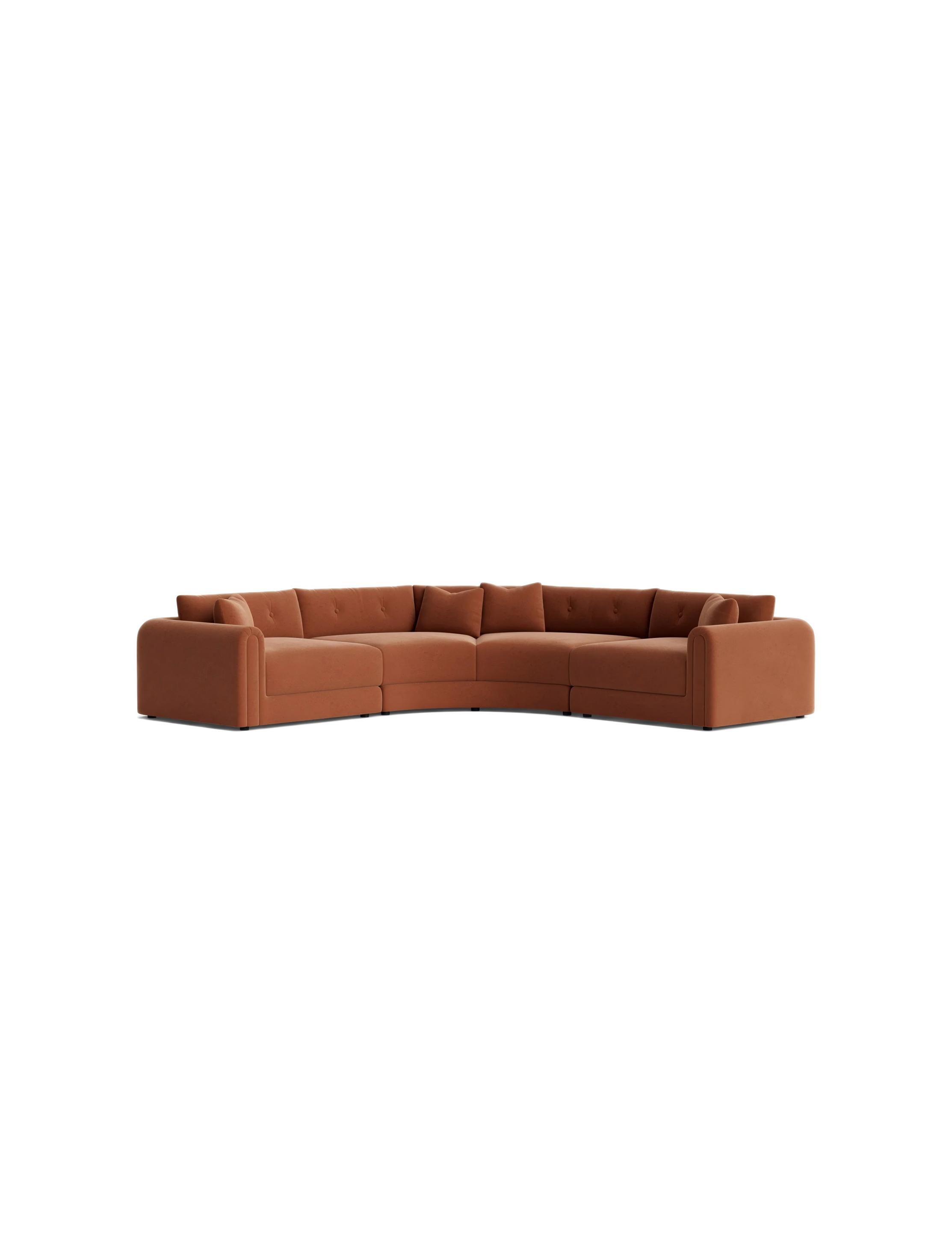 Red Modular Corner Sectional Sofa
