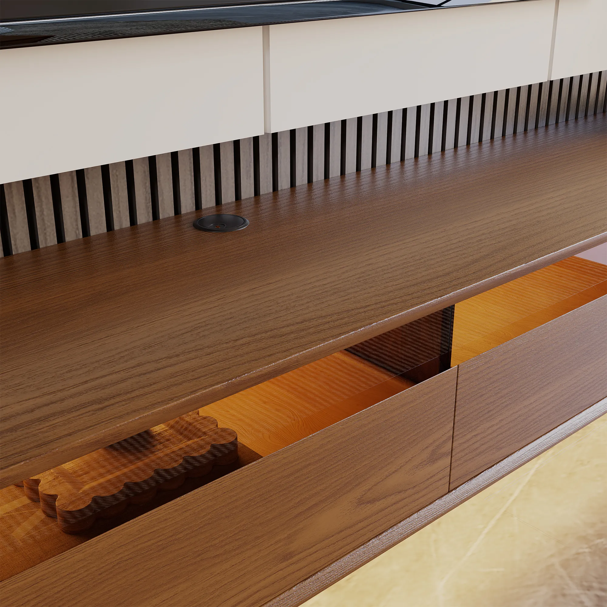 Walnut Floating TV Stand Walnut Floating TV Stand
