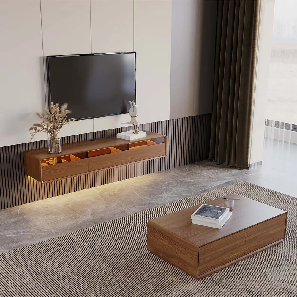 Walnut Floating TV Stand Walnut Floating TV Stand