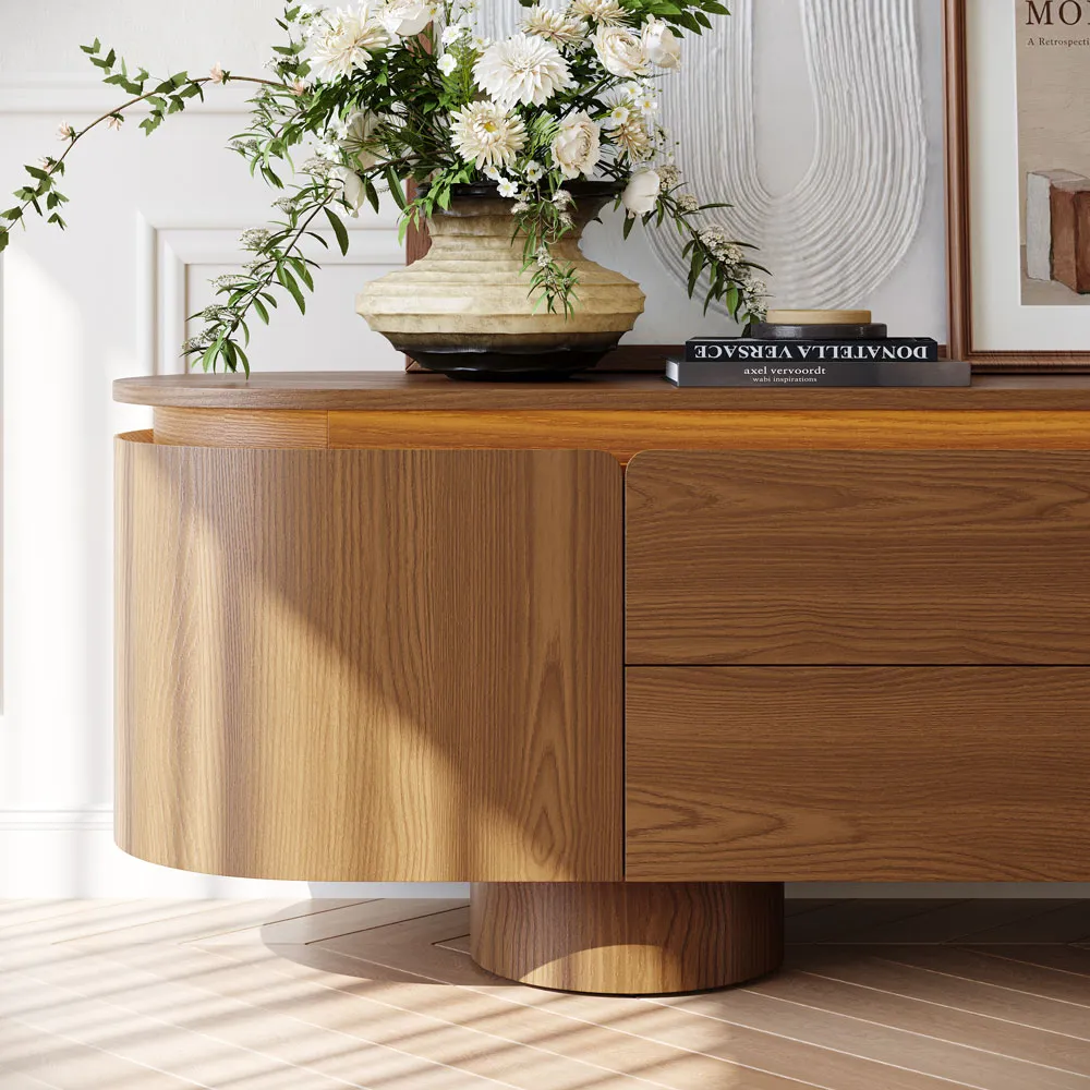 Mid-Century TV Stand with Extra-Large Cylinder Legs