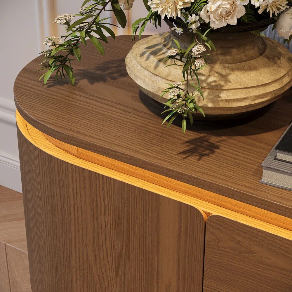 Mid-Century TV Stand with Extra-Large Cylinder Legs