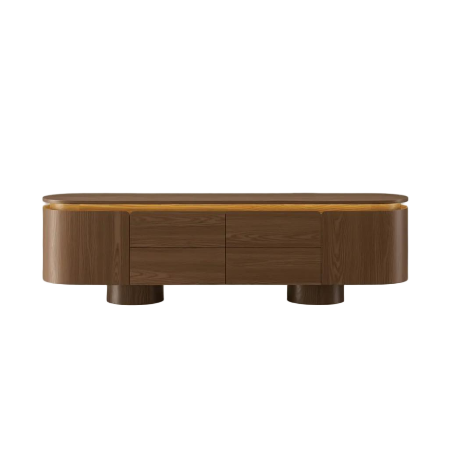 Mid-Century TV Stand with Extra-Large Cylinder Legs
