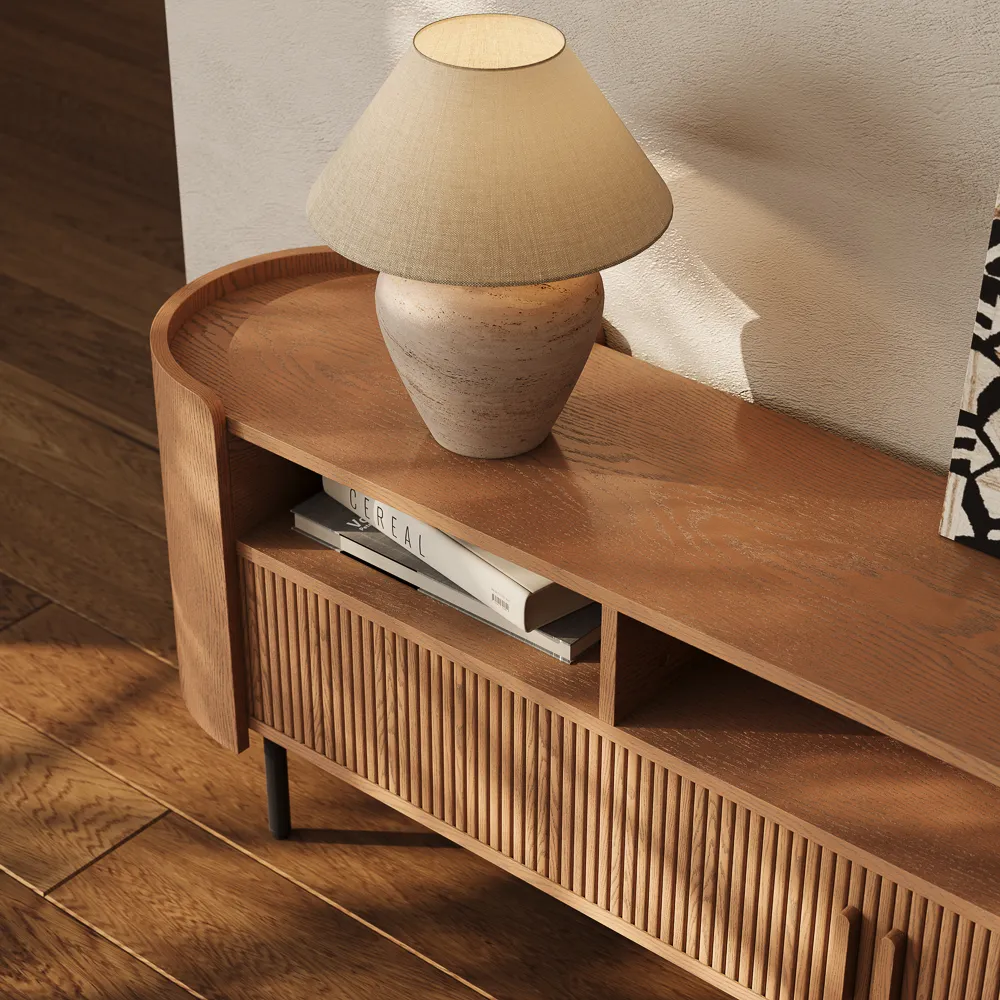 MCM Curved TV Stand