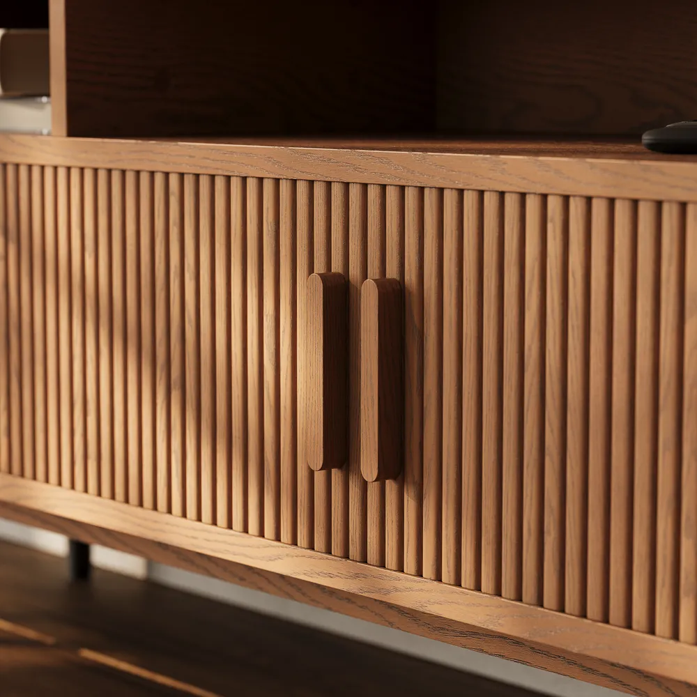 MCM Curved TV Stand