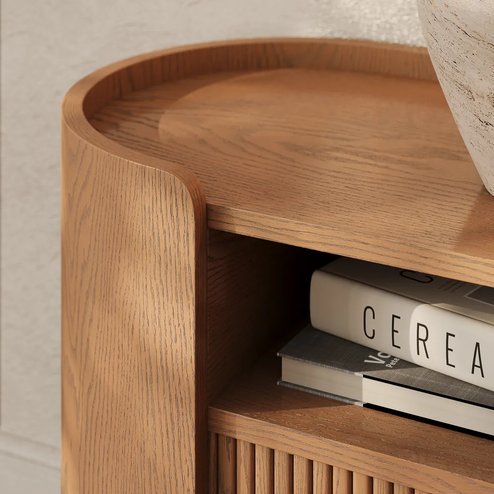 MCM Curved TV Stand