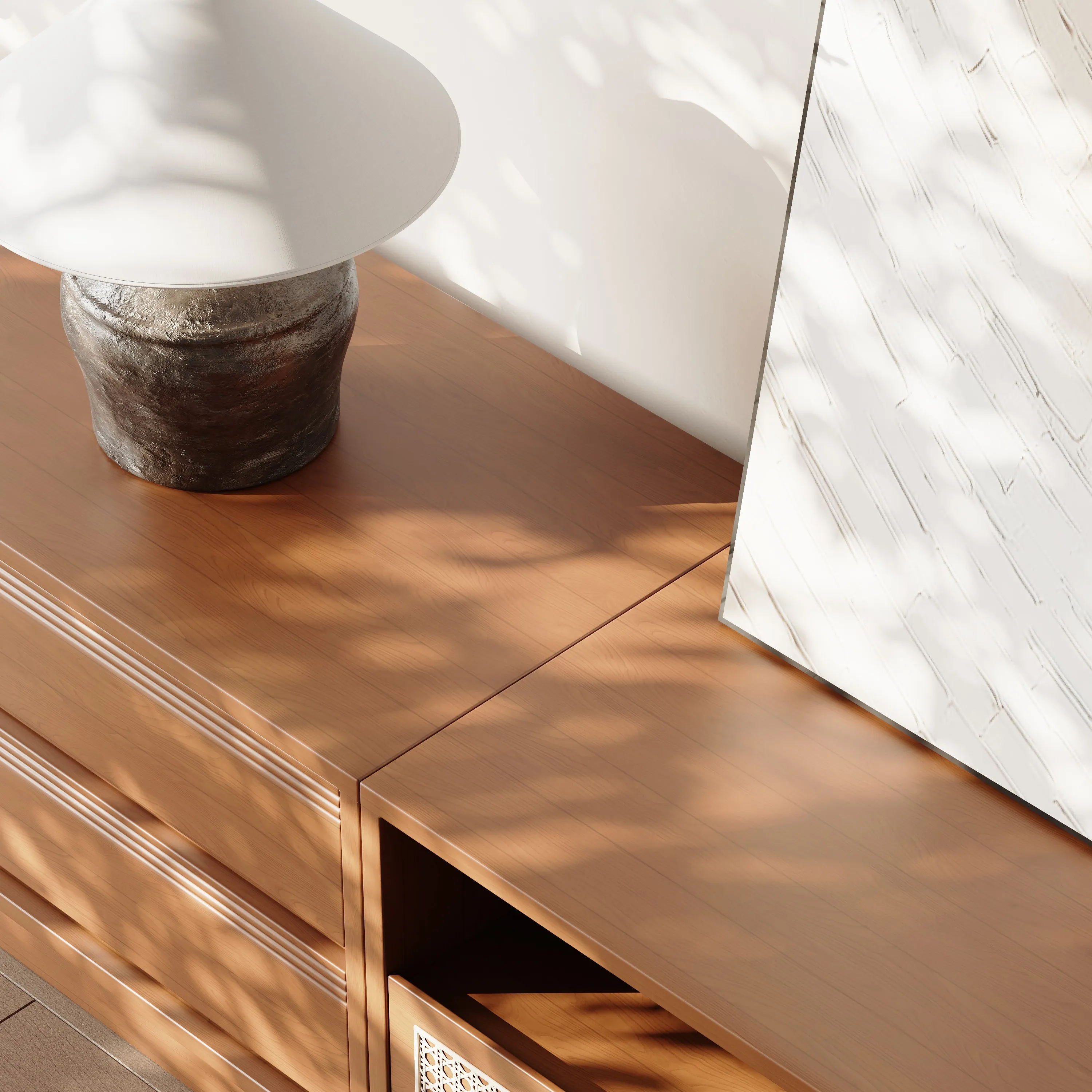 Mid-Centruy Modern Modular Cherry Wood Color Cabinets Mid-Centruy Modern Modular Cherry Wood Color Cabinets