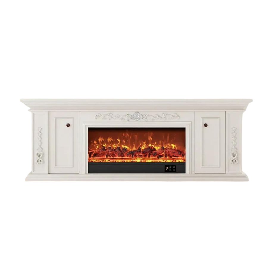 Modern Electric Fireplace TV Stand with LED Flame Effects