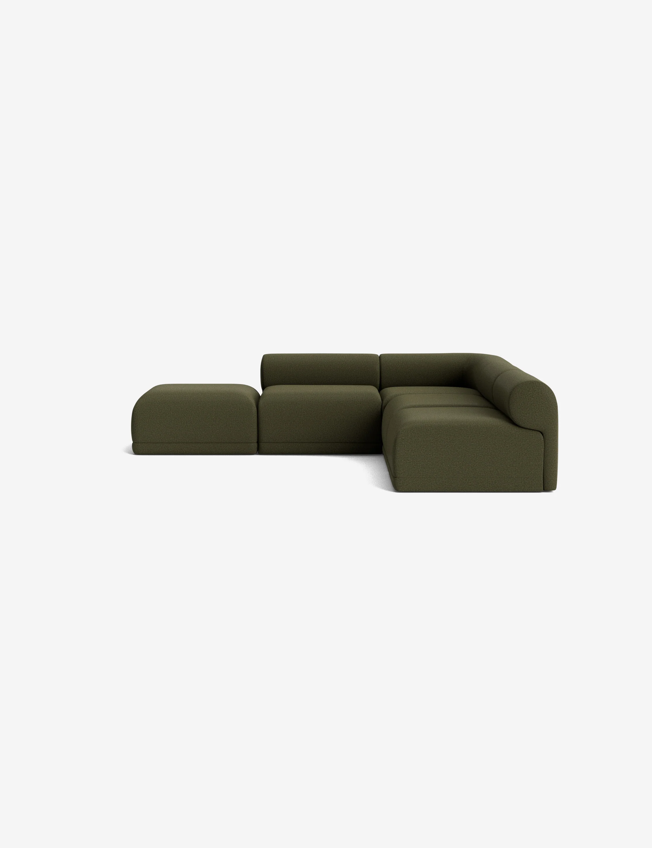 Blue Modular Sectional Sofa with Ottoman