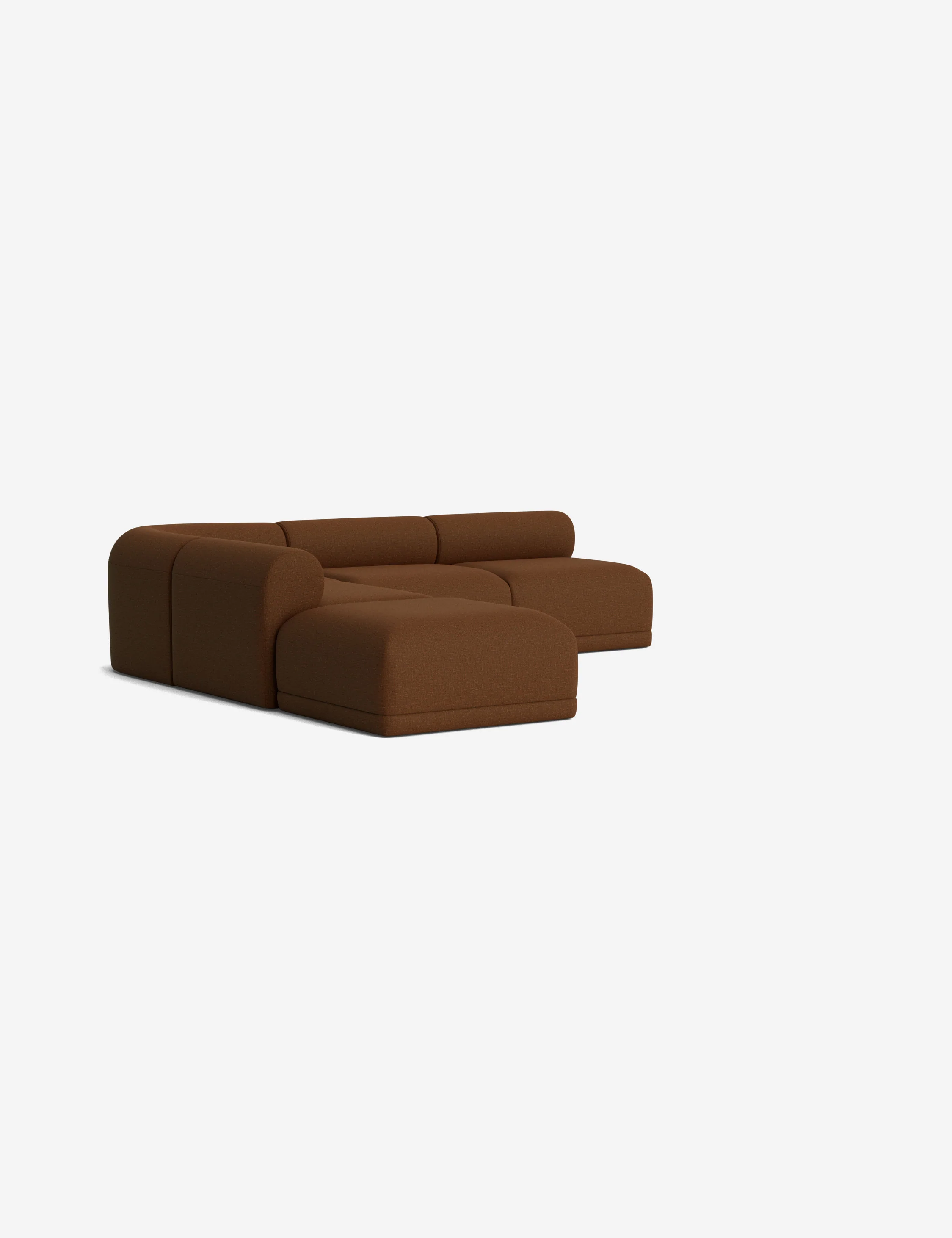 Blue Modular Sectional Sofa with Ottoman