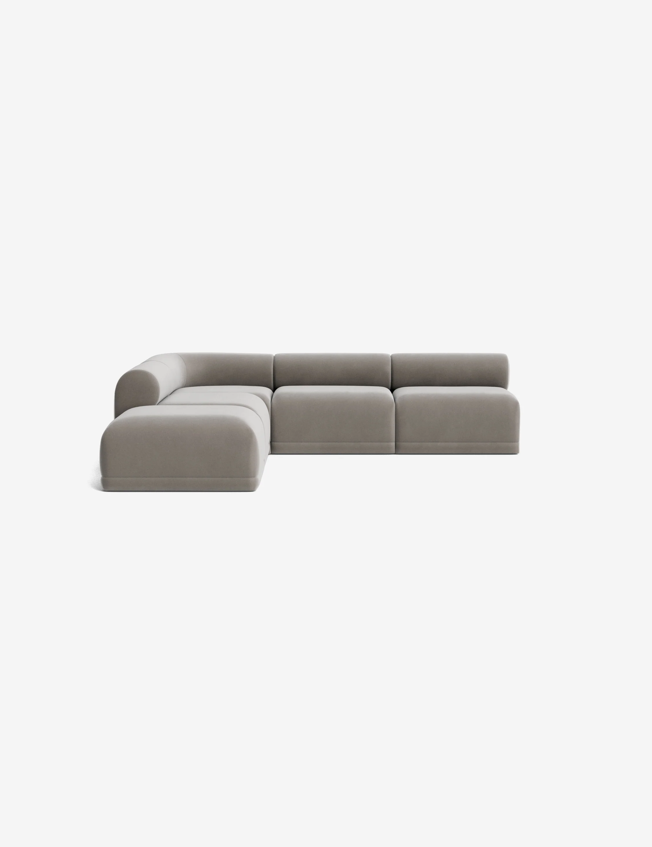 Blue Modular Sectional Sofa with Ottoman