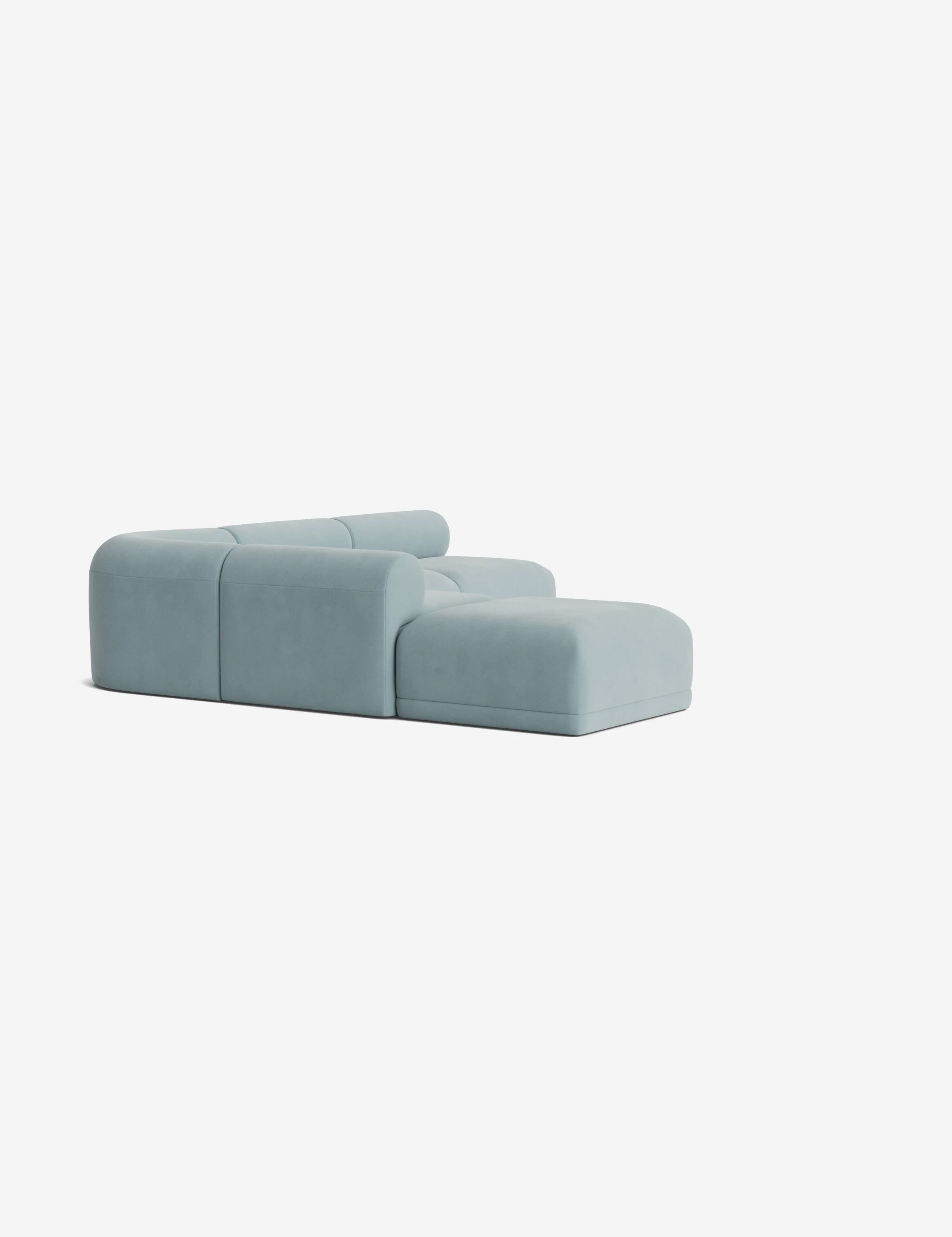 Blue Modular Sectional Sofa with Ottoman