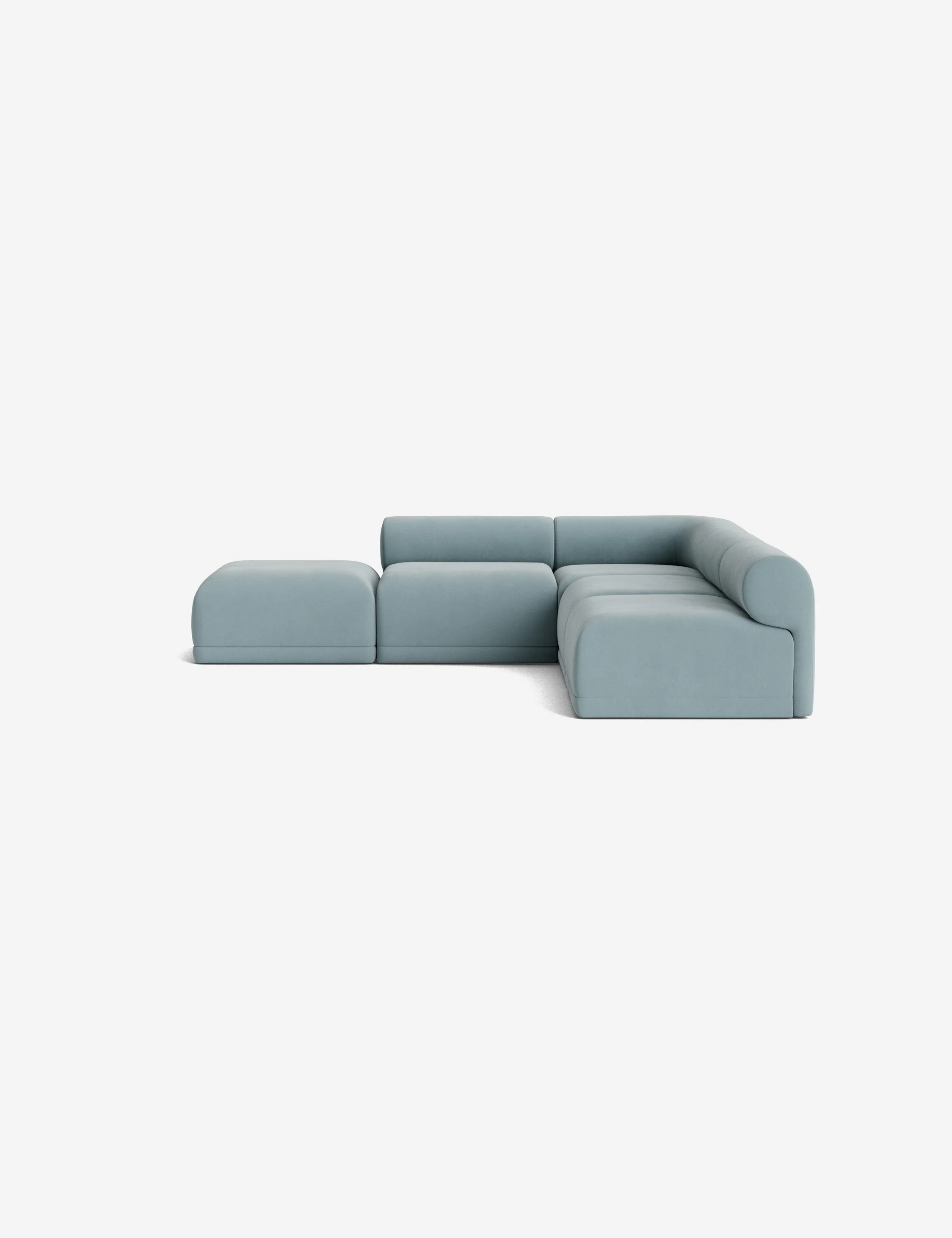 Blue Modular Sectional Sofa with Ottoman