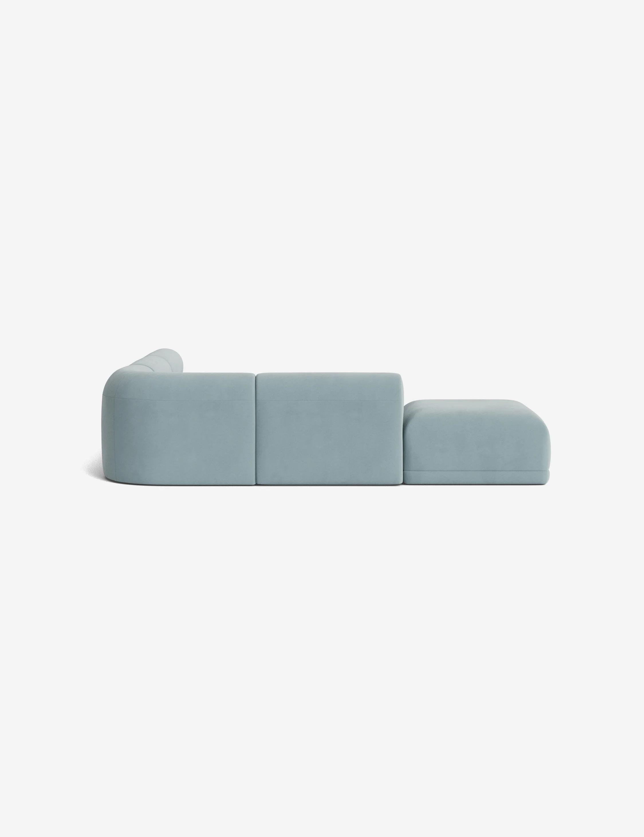 Blue Modular Sectional Sofa with Ottoman