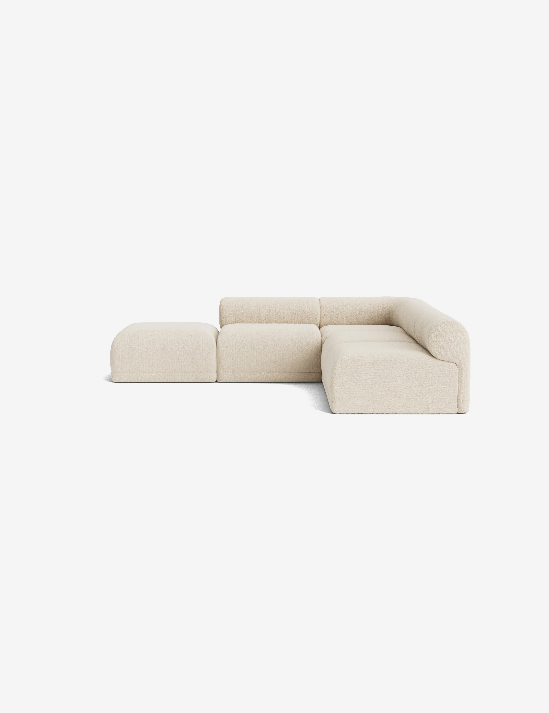 Blue Modular Sectional Sofa with Ottoman