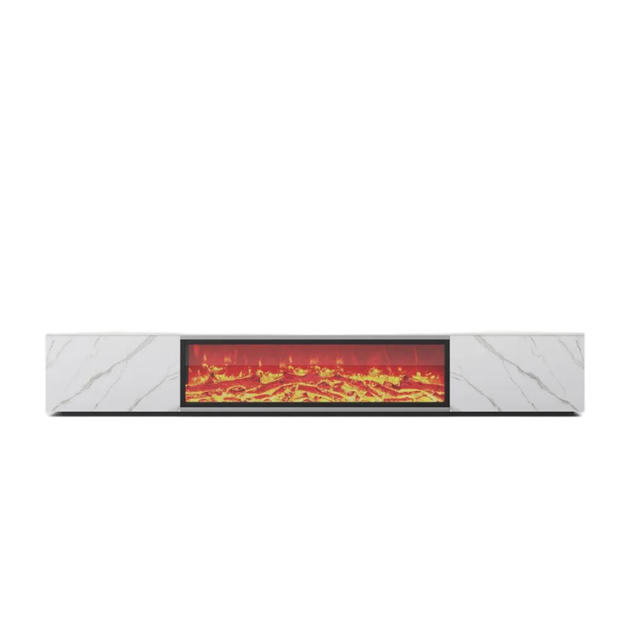 Modern Light Luxury Electric Fireplace TV Stand with LED Flame Effects