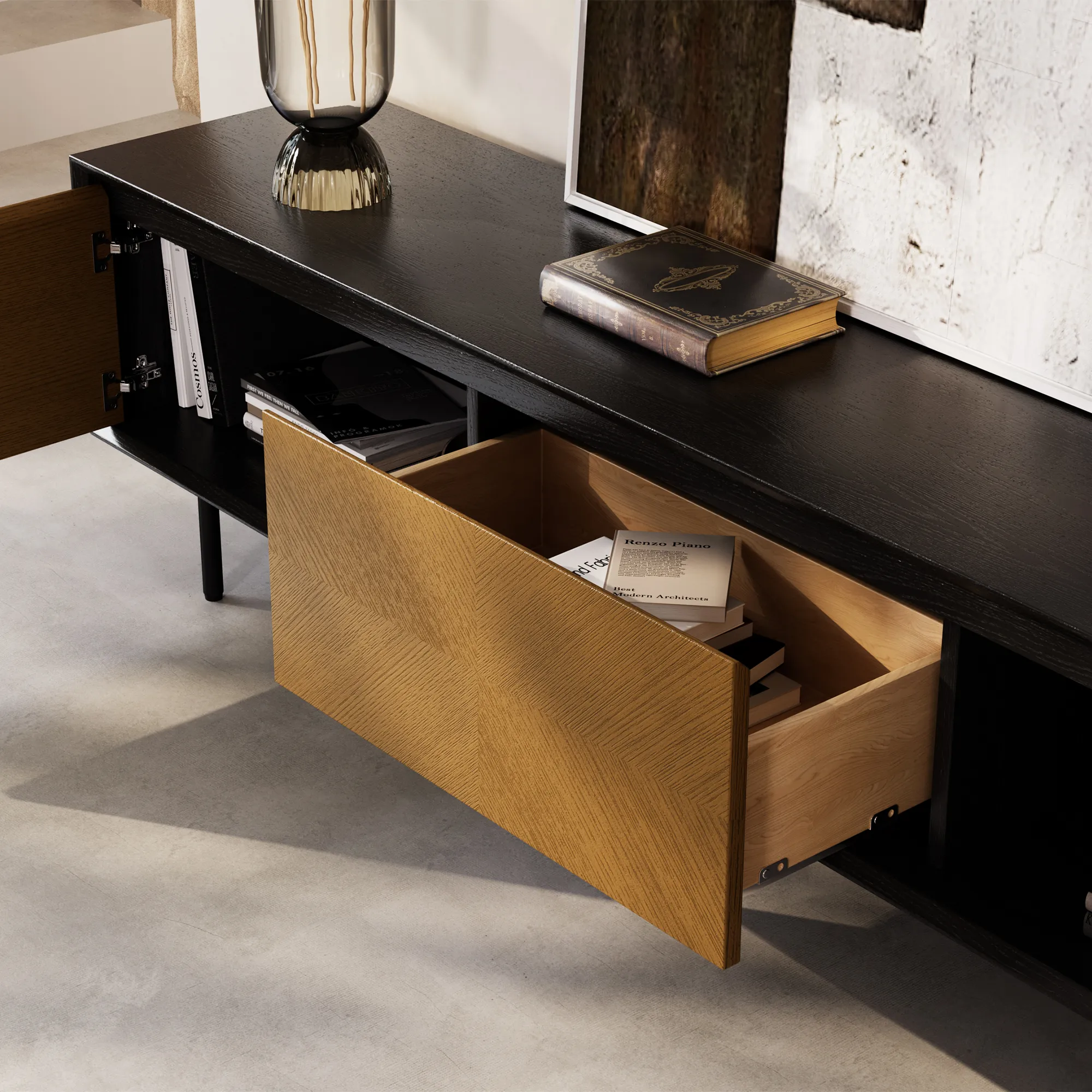 Mid-Century Modern Wood TV Stand Mid-Century Modern Wood TV Stand
