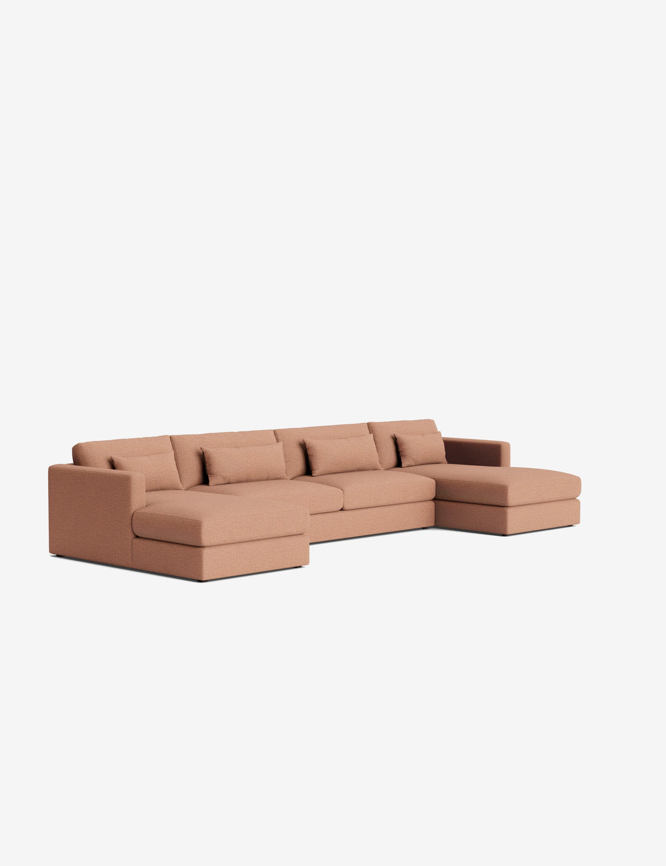 Linen U-shaped modular sofa