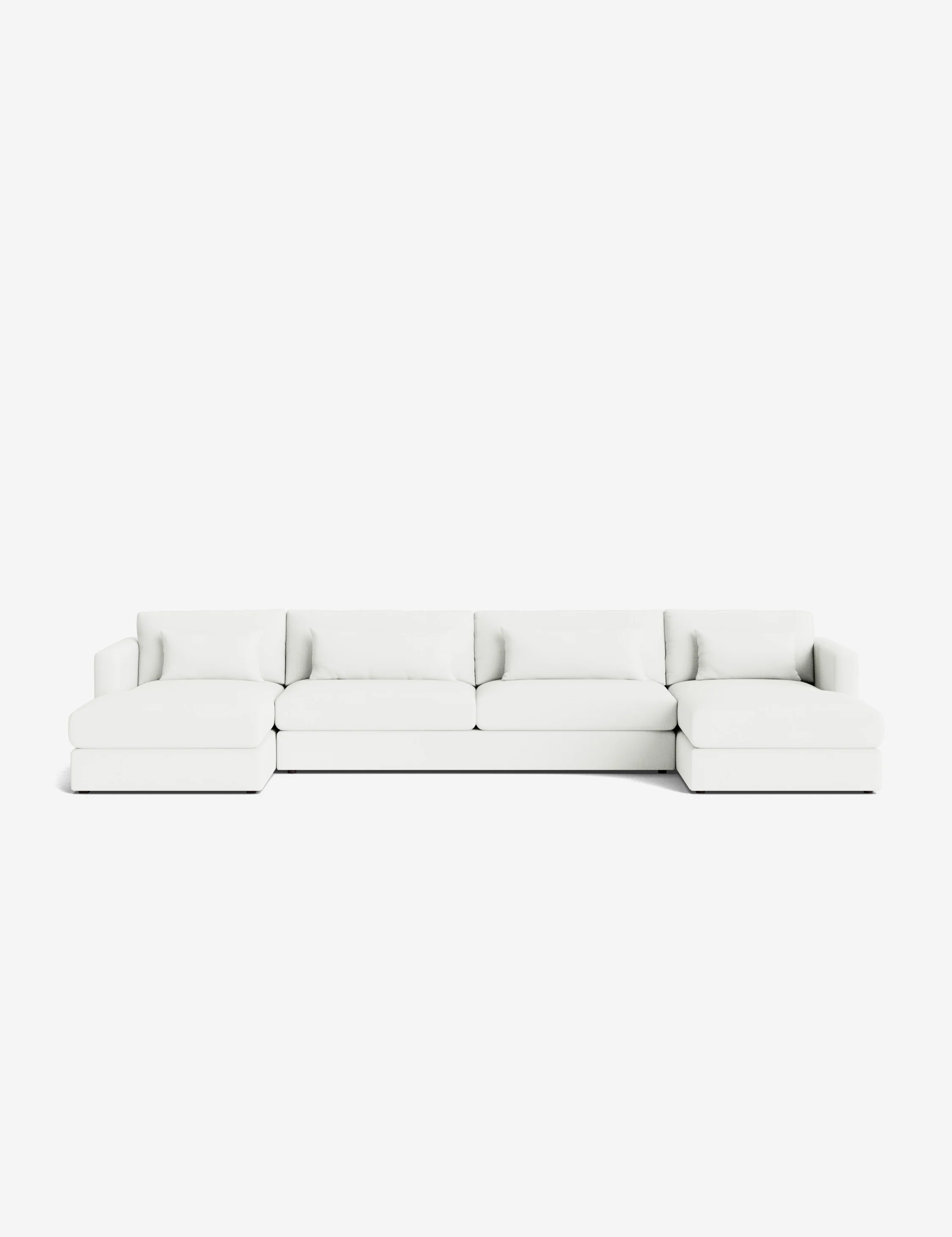 Linen U-shaped modular sofa