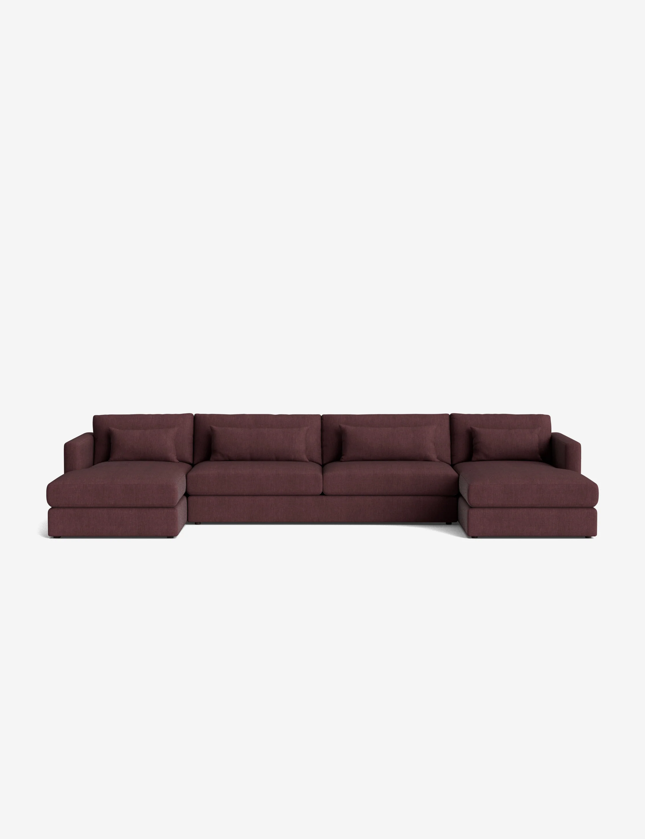Linen U-shaped modular sofa